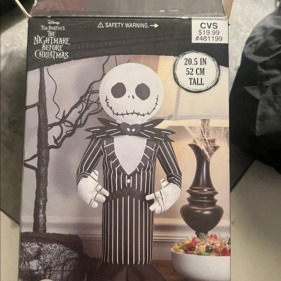 Disney Black and White Jack Skellington Inflatable - Picture 2 of 2